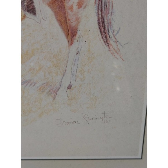 Vintage Frederic Remington "A Breed" 1956 Color Print Native American Framed - Picture 5 of 6